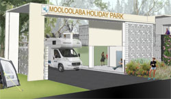 Artist's impression of new entrance at revambed Mooloolaba Beach Holiday Park