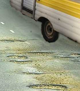 Potholes create problems for highway traffic