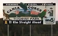 Cania Gorge Tourist Park sign