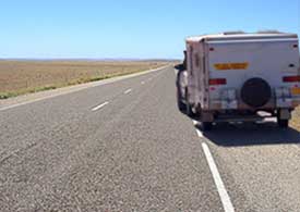 Grey nomads heading north from Port Augusta