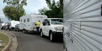 Caravans line up for safety checks