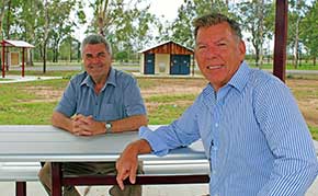 Councillors Pahlke (left) and Wendt at the new Ipswich rest area