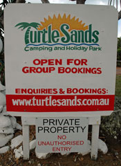 Turtle Sands caravan park sign