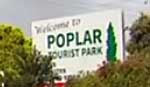 Poplar Tourist Park sign